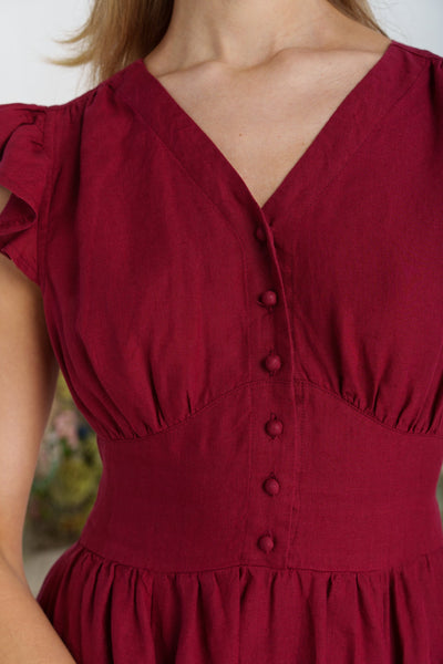 Diane Dress, Ruffle Sleeve