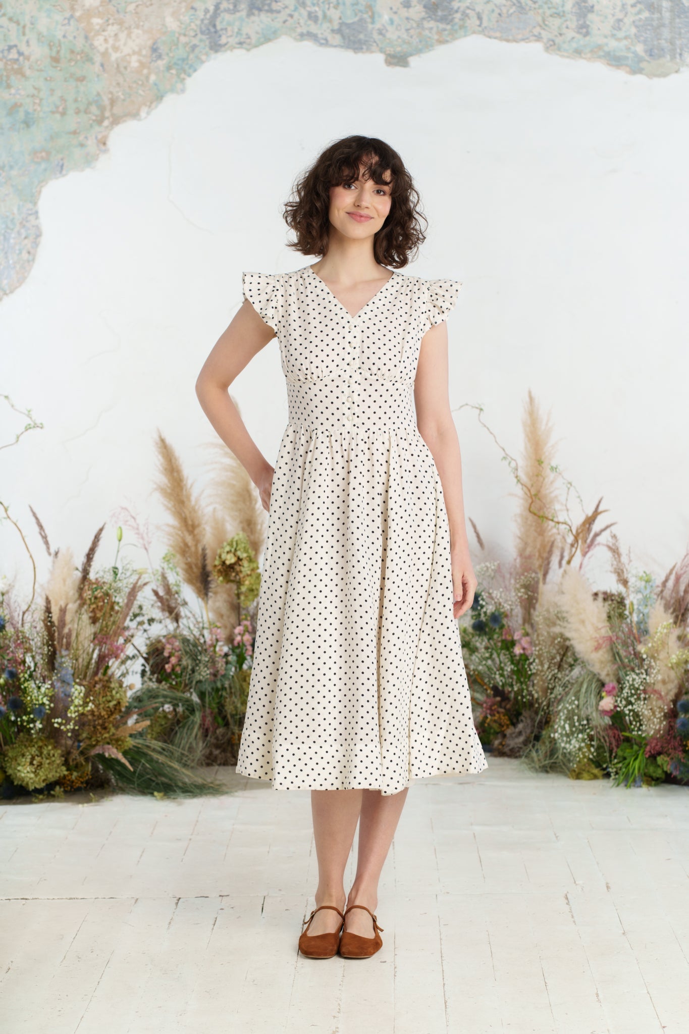 Diane Dress, Ruffle Sleeve