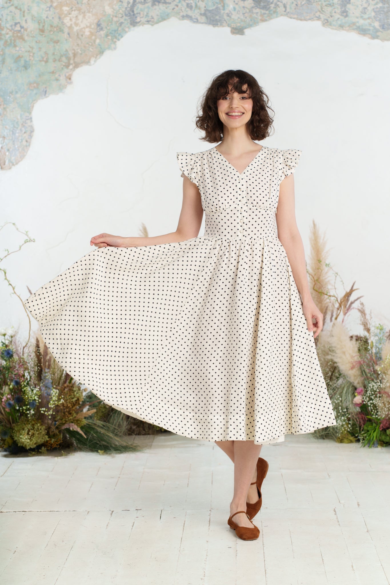 Diane Dress, Ruffle Sleeve
