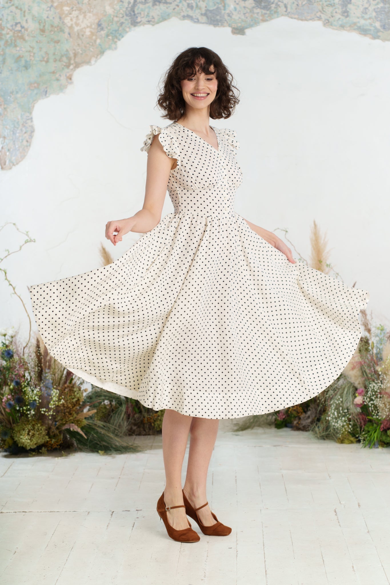 Diane Dress, Ruffle Sleeve