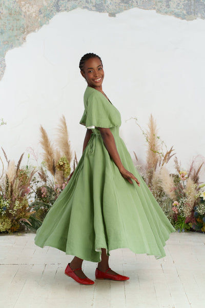 Maxi Wrap Dress, Butterfly Sleeve