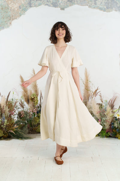 Maxi Wrap Dress, Butterfly Sleeve
