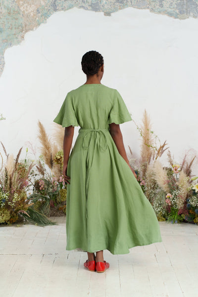 Maxi Wrap Dress, Butterfly Sleeve