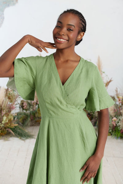 Maxi Wrap Dress, Butterfly Sleeve