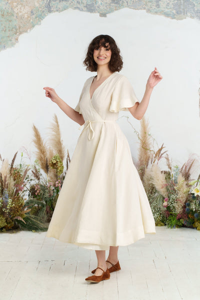 Maxi Wrap Dress, Butterfly Sleeve