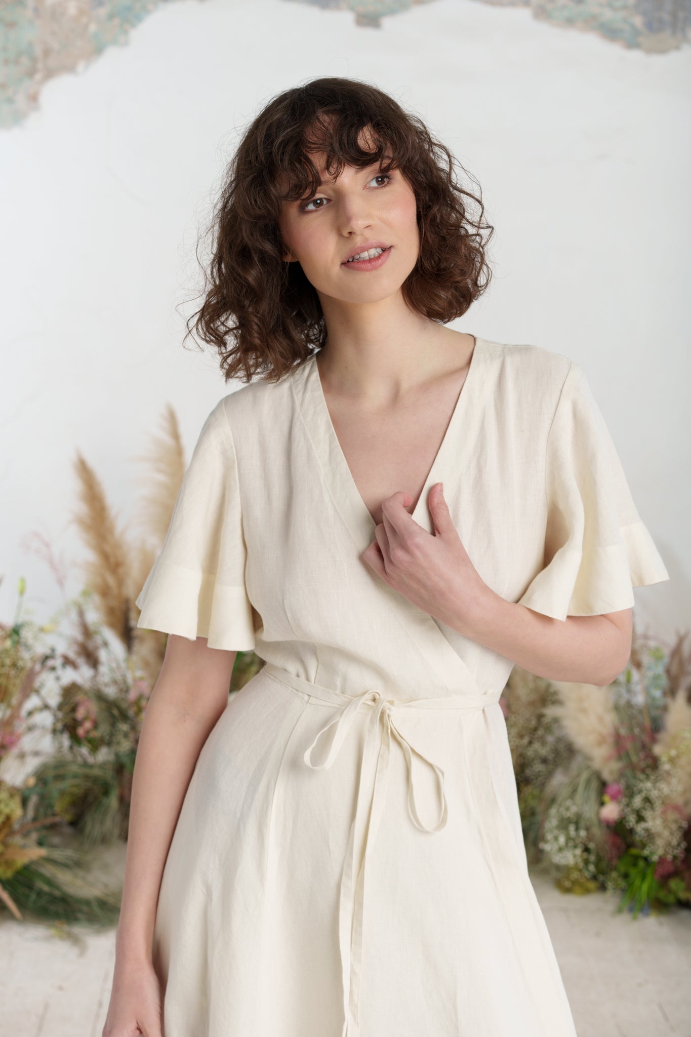 Maxi Wrap Dress, Butterfly Sleeve