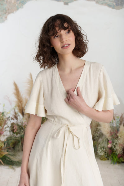 Maxi Wrap Dress, Butterfly Sleeve