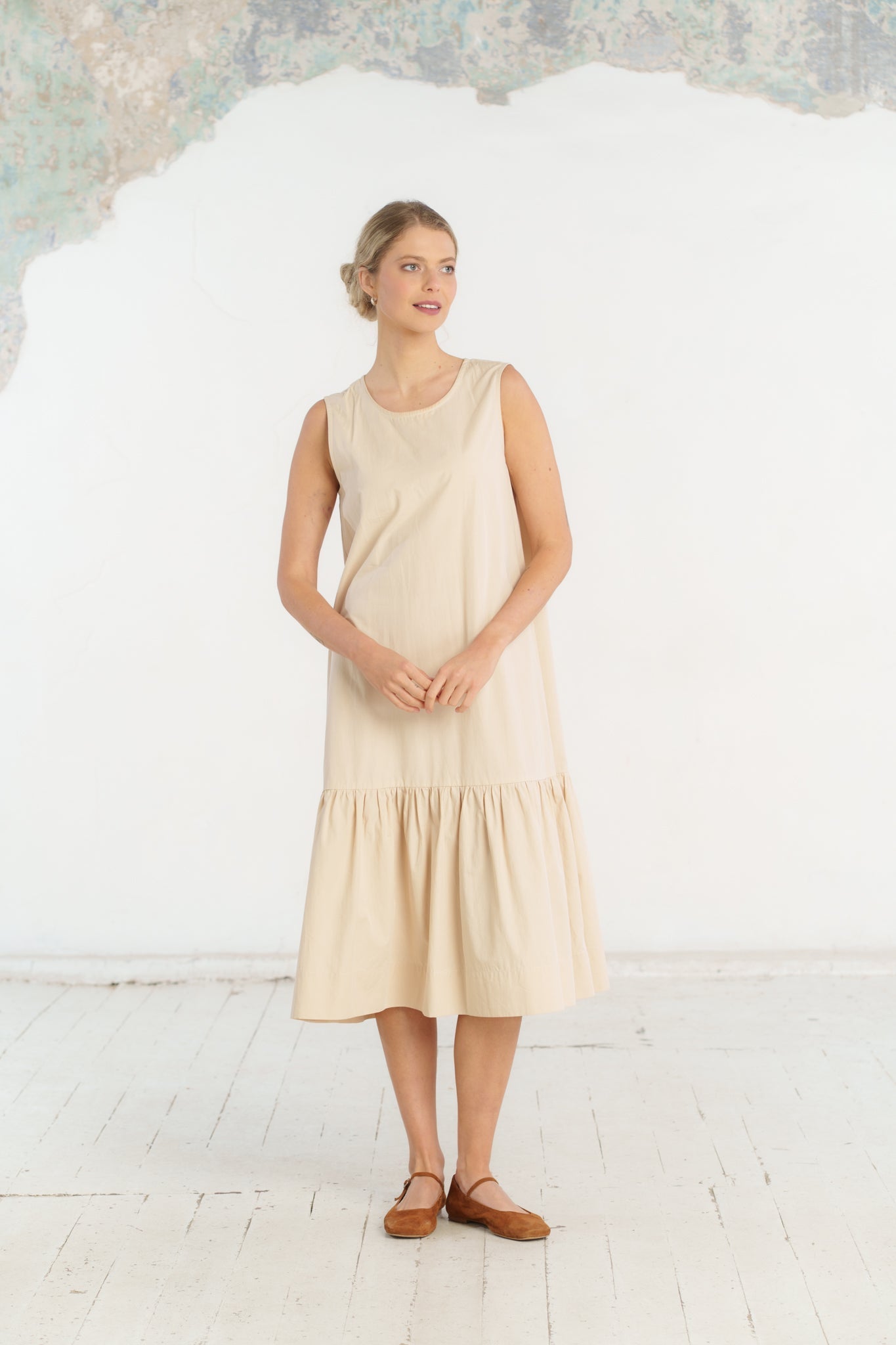 Tulip Petticoat, Sleeveless, Beige