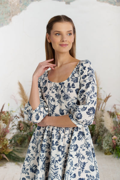 Carmen Dress, 3/4 Sleeve