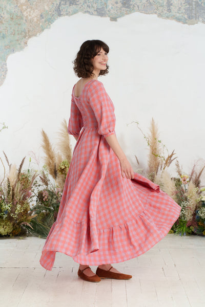 Maxi Carmen Dress, 3/4 Sleeve