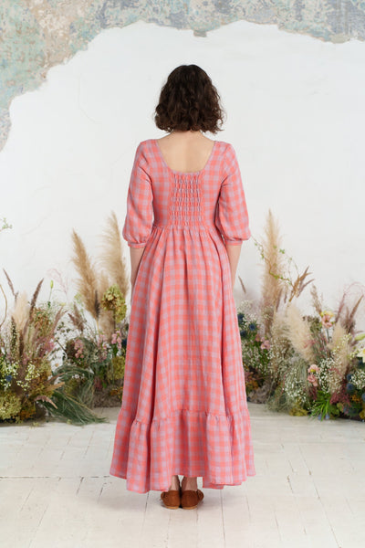 Maxi Carmen Dress, 3/4 Sleeve