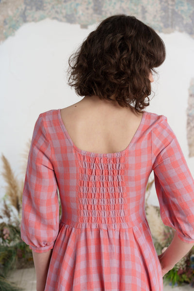 Maxi Carmen Dress, 3/4 Sleeve