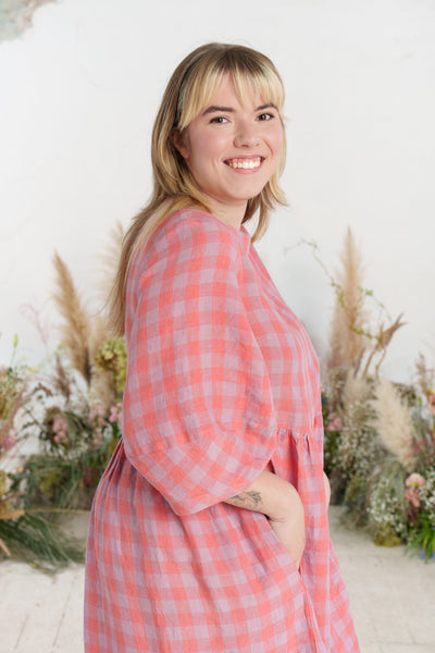 Smock Gaia Dress, 3/4 Sleeve