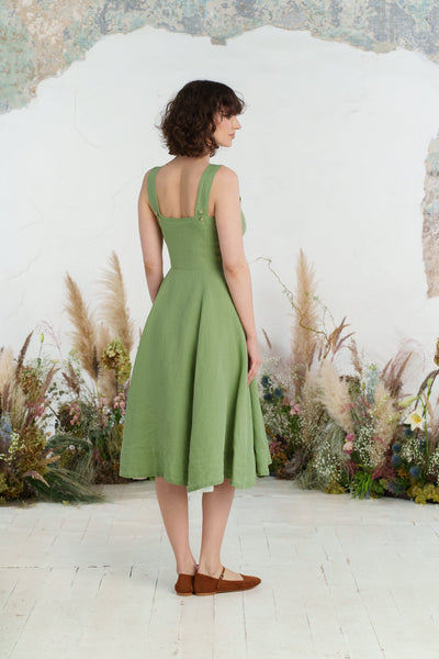 Pinafore Dress, Sleeveless, Matcha Latte