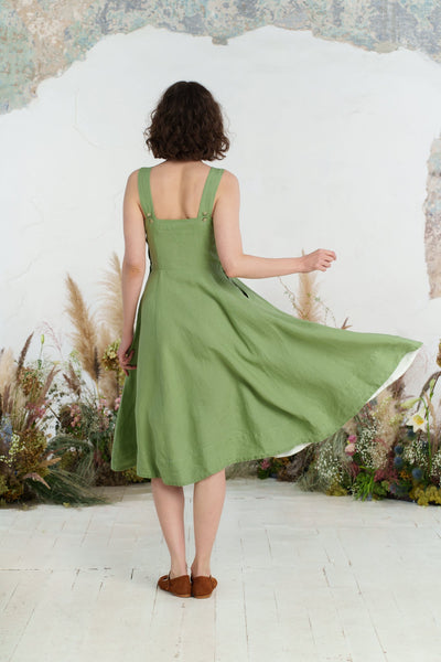 Pinafore Dress, Sleeveless, Matcha Latte