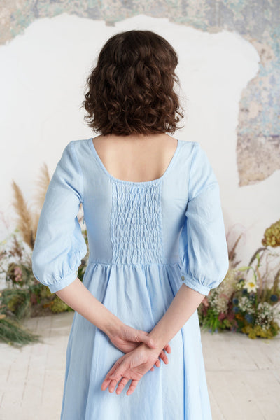 Maxi Carmen Dress, 3/4 Sleeve