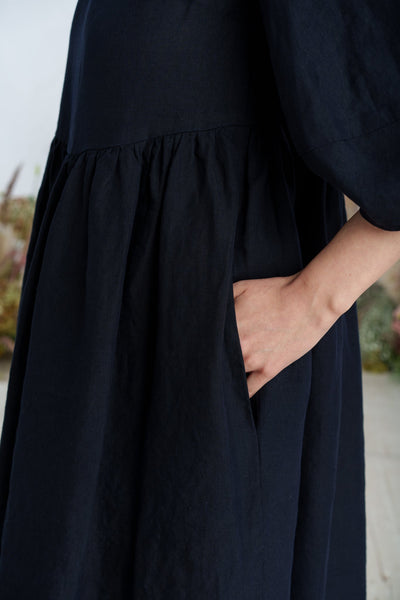 Smock Gaia Dress, 3/4 Sleeve