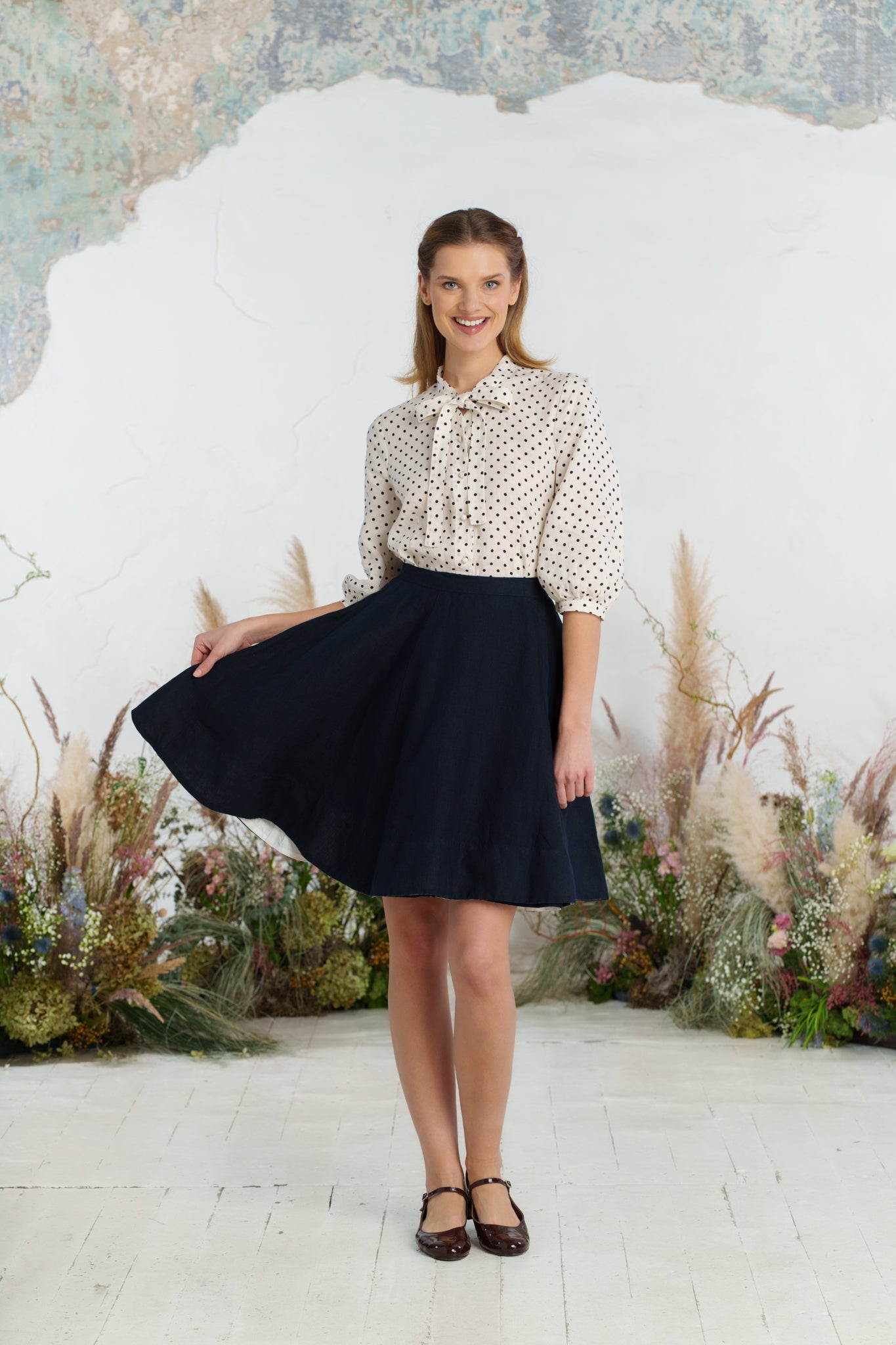 Mini Wrap Skirt, Night Navy