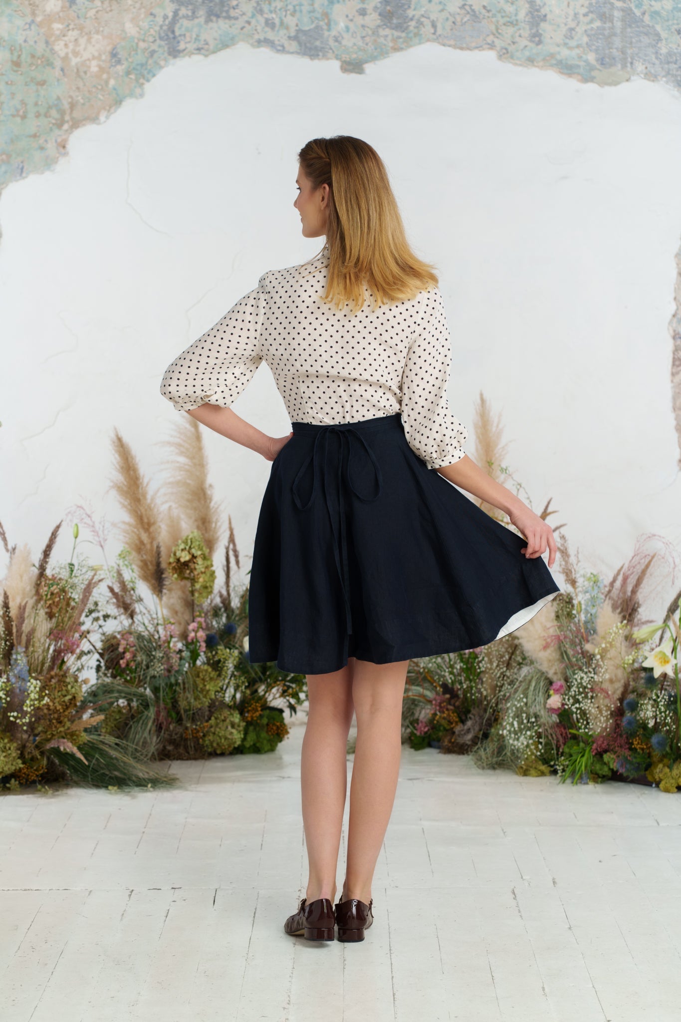 Mini Wrap Skirt, Night Navy