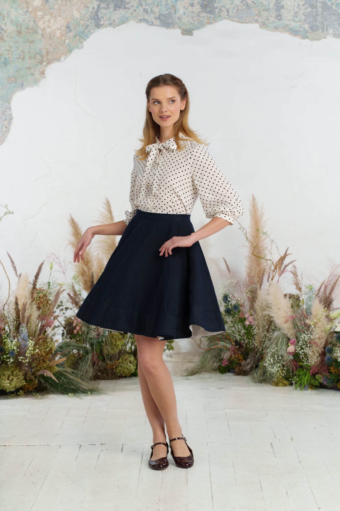 Mini Wrap Skirt, Night Navy