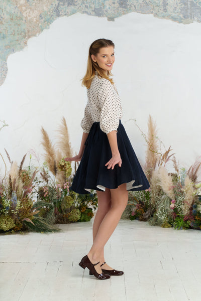 Mini Wrap Skirt, Night Navy