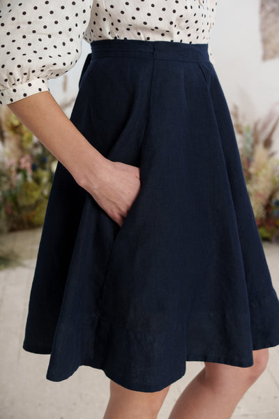 Mini Wrap Skirt, Night Navy