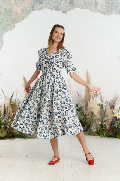 Diane Dress, Puffed Sleeve