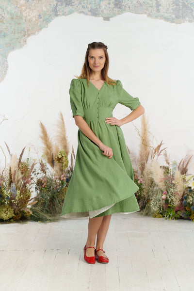 Diane Dress, Puffed Sleeve