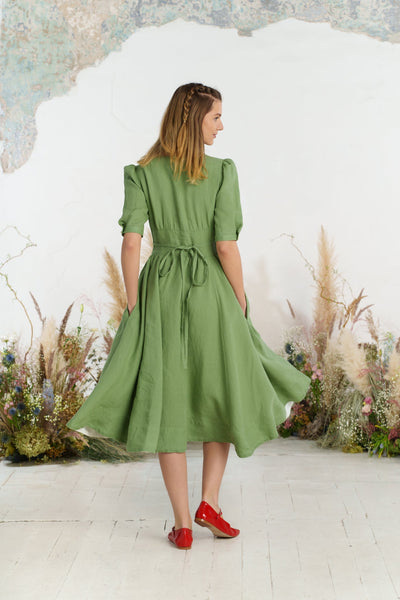 Diane Dress, Puffed Sleeve