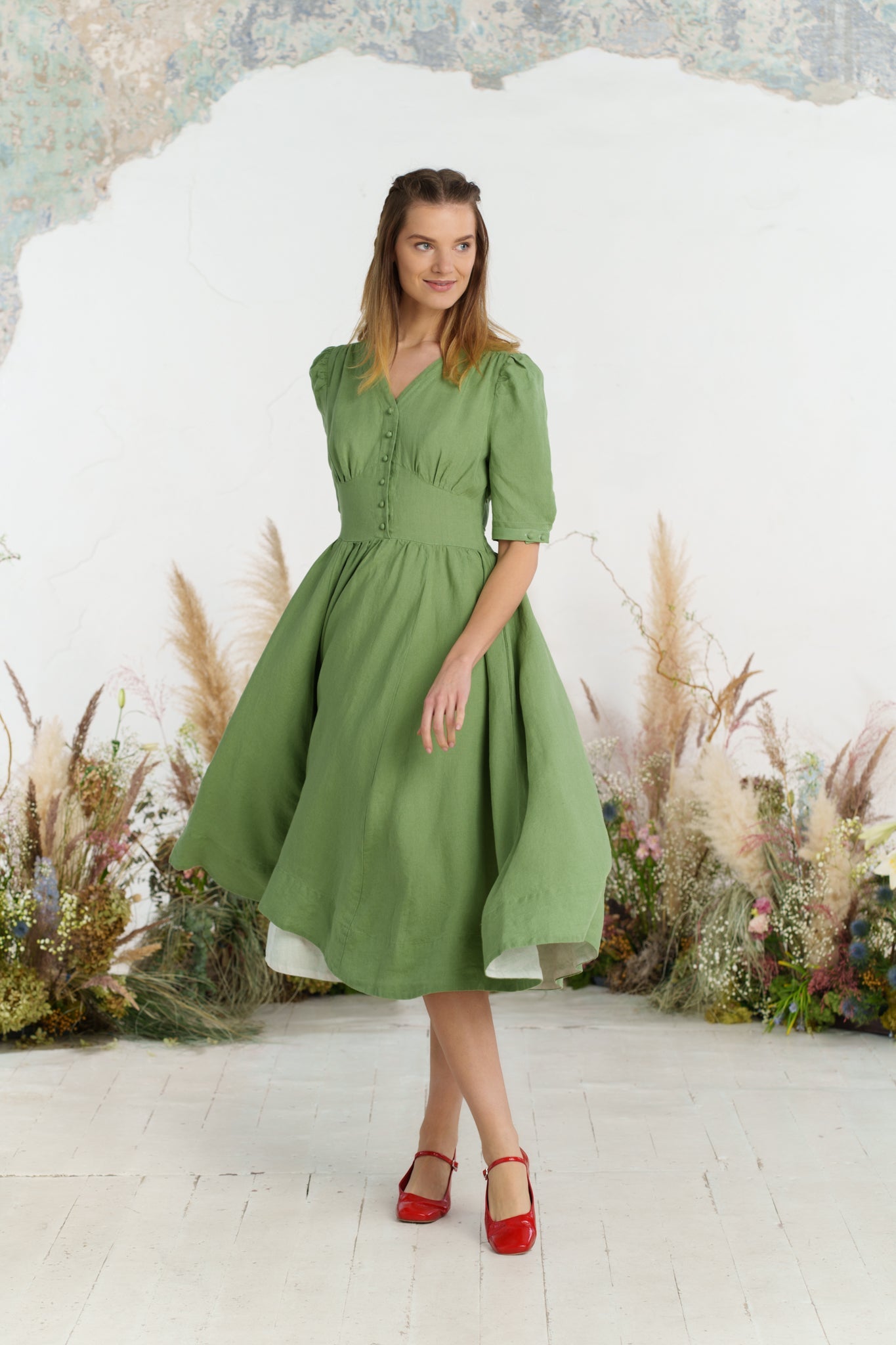Diane Dress, Puffed Sleeve