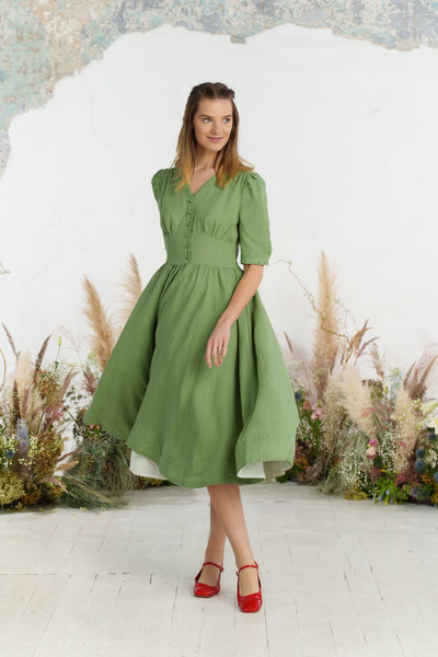 Diane Dress, Puffed Sleeve