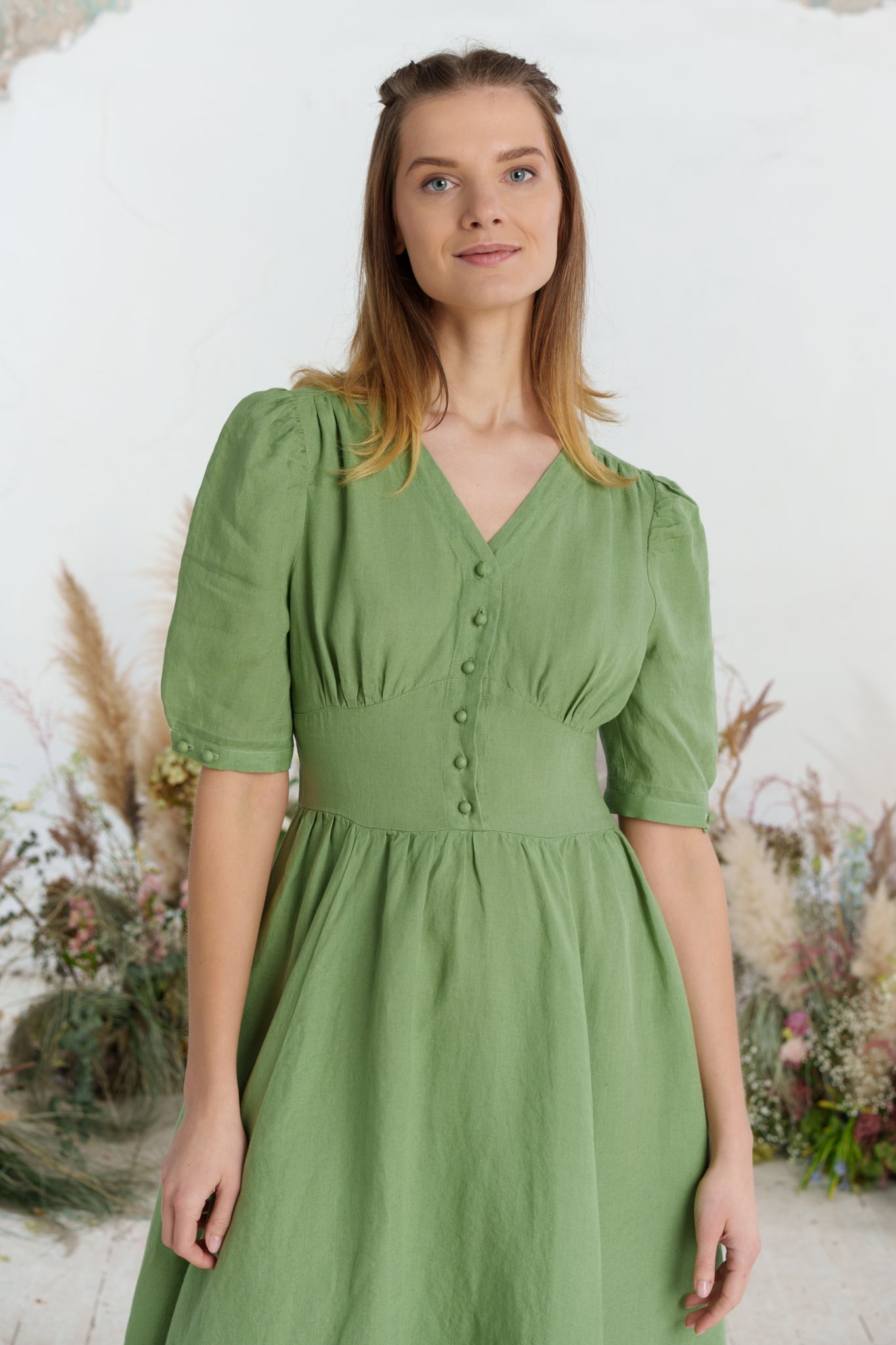Diane Dress, Puffed Sleeve