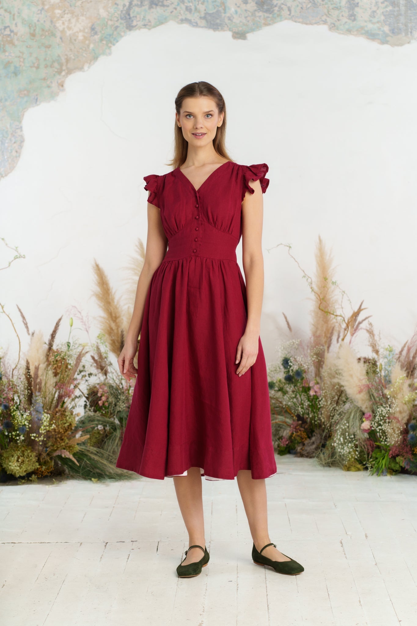 Diane Dress, Ruffle Sleeve