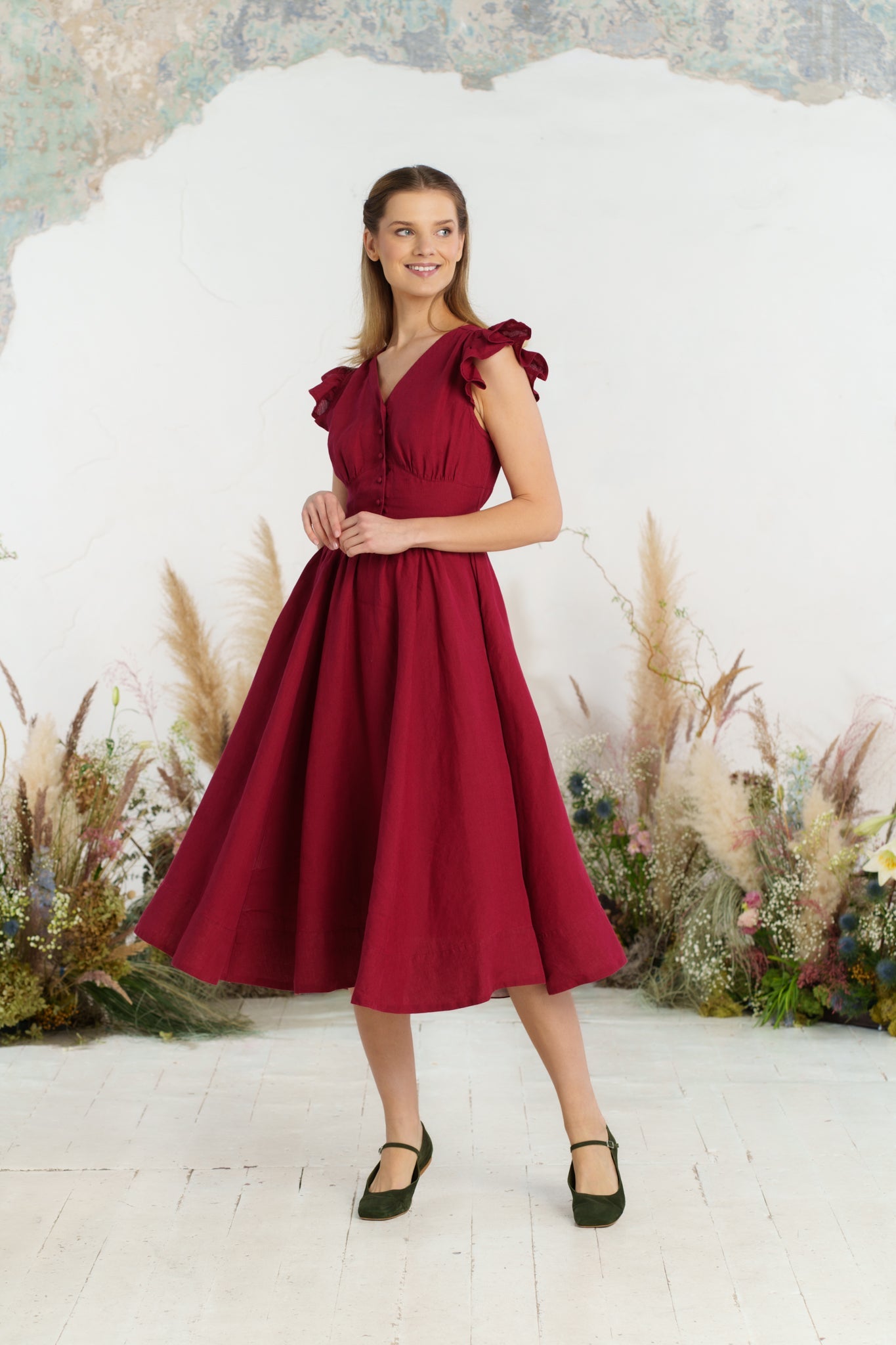 Diane Dress, Ruffle Sleeve