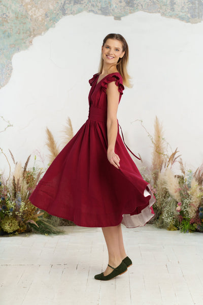 Diane Dress, Ruffle Sleeve