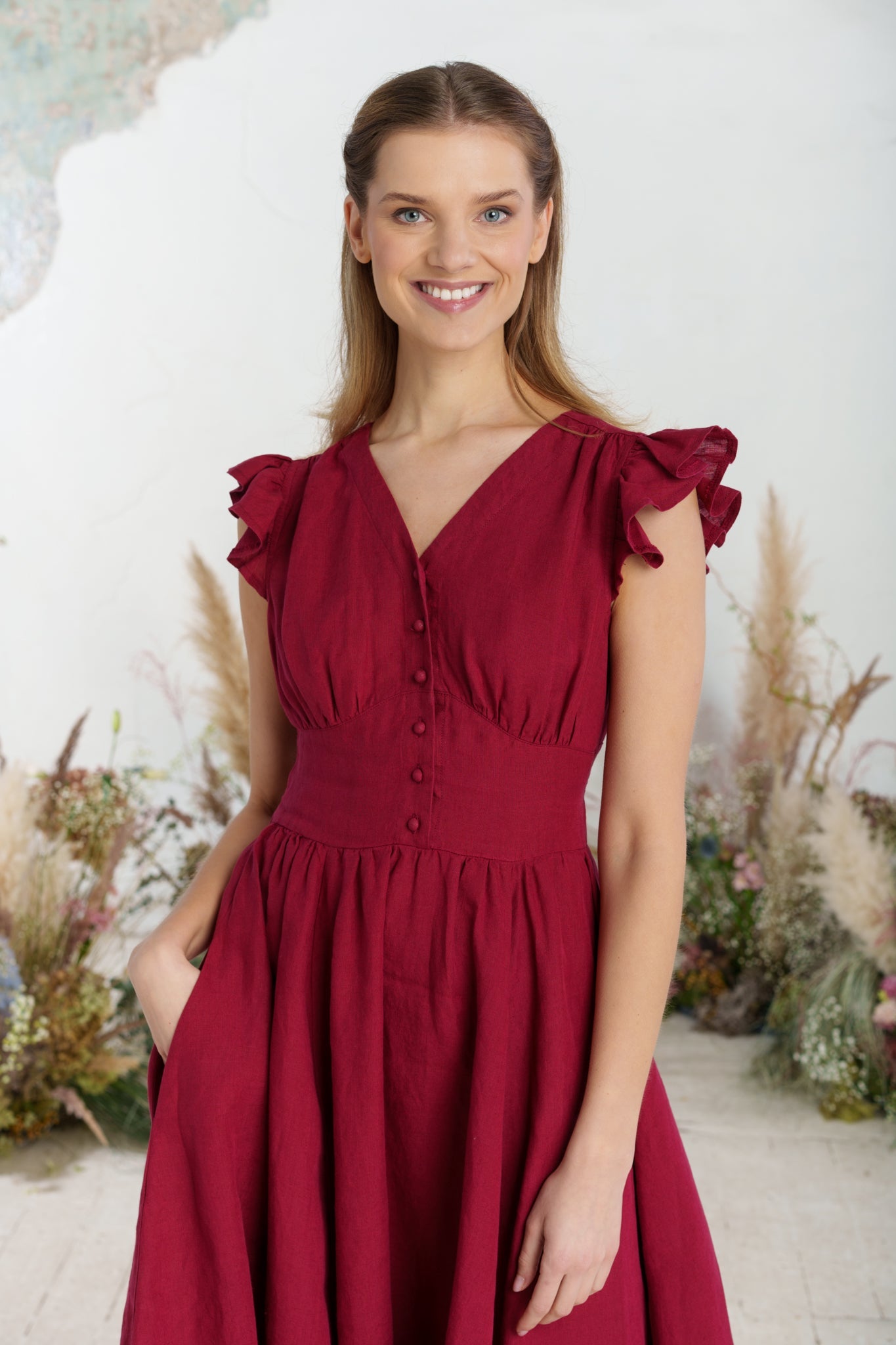 Diane Dress, Ruffle Sleeve