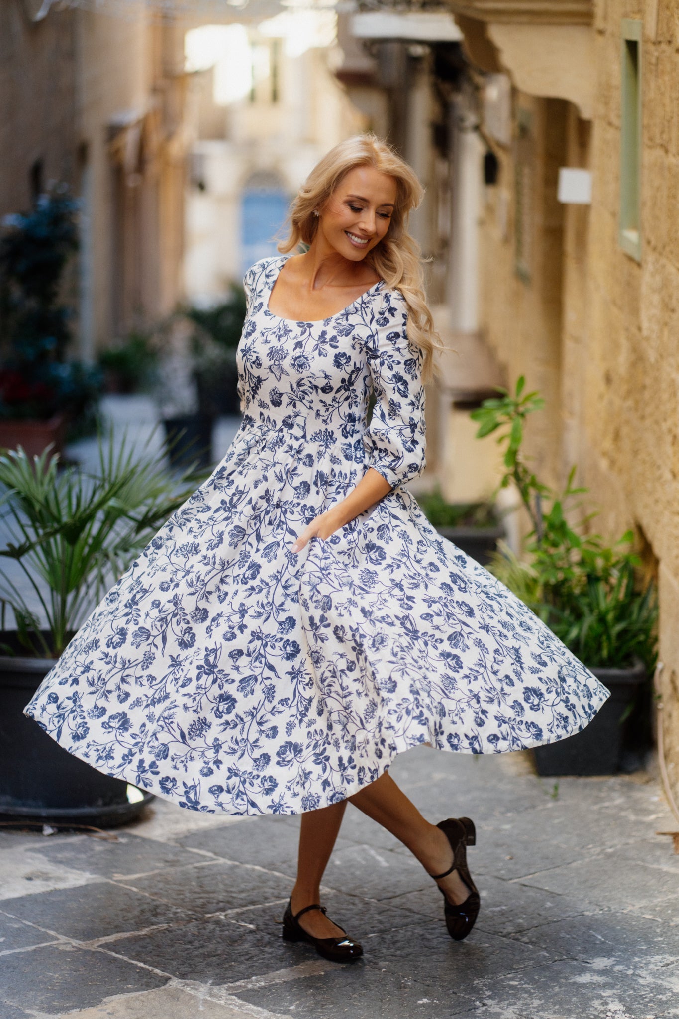 Carmen Dress, 3/4 Sleeve