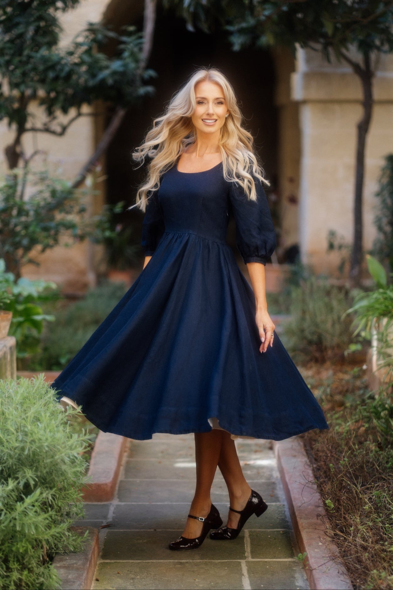 Carmen Dress, 3/4 Sleeve