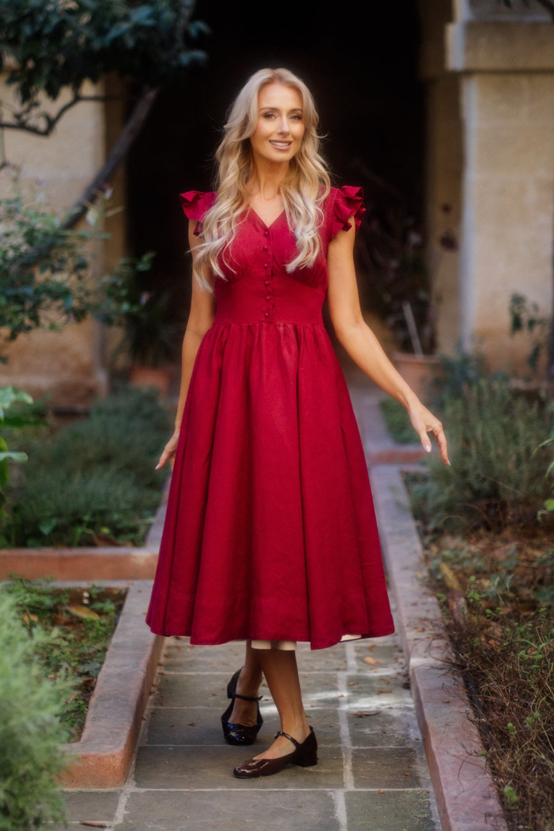 Diane Dress, Ruffle Sleeve