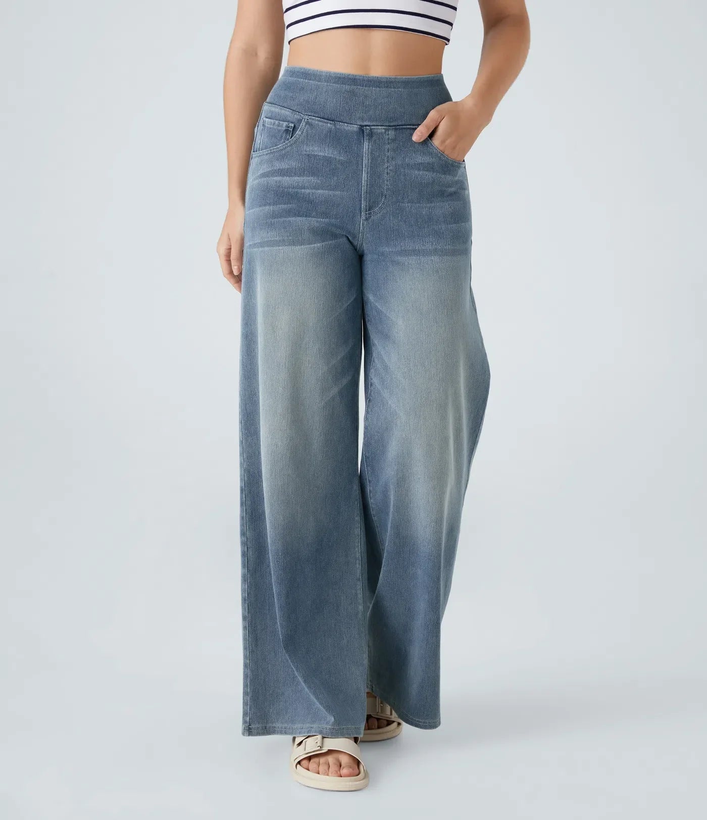 StijlAura | Elastische broek met hoge taille
