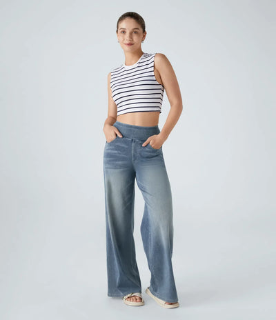 StijlAura | Elastische broek met hoge taille