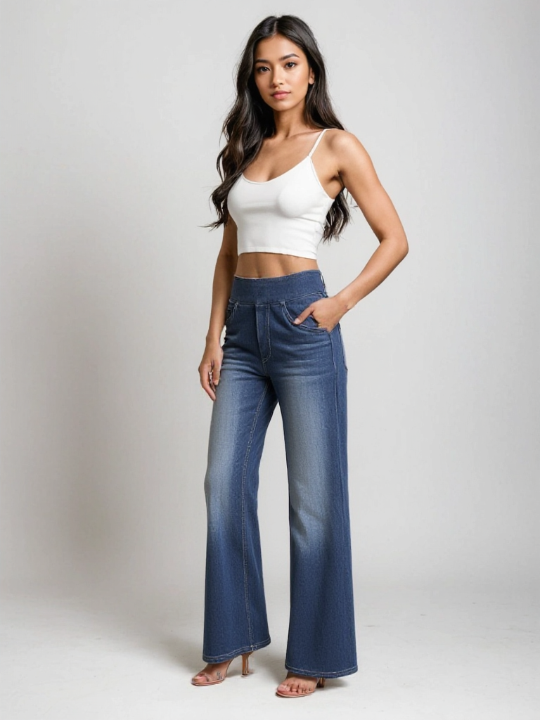 StijlAura | Elastische broek met hoge taille